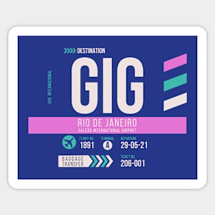 Rio de Janeiro (GIG) Airport Code Baggage Tag Sticker